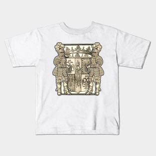 Coat of arms of brave knight wearing armor Kids T-Shirt